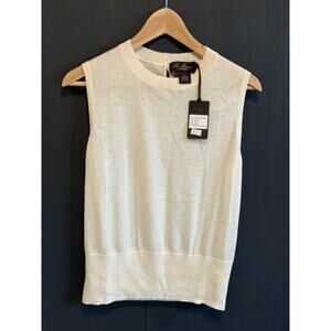 NWT La Marucca ivory Cashmere | Wool | Silk Knit Top Gilet Italian Size 44 US 8